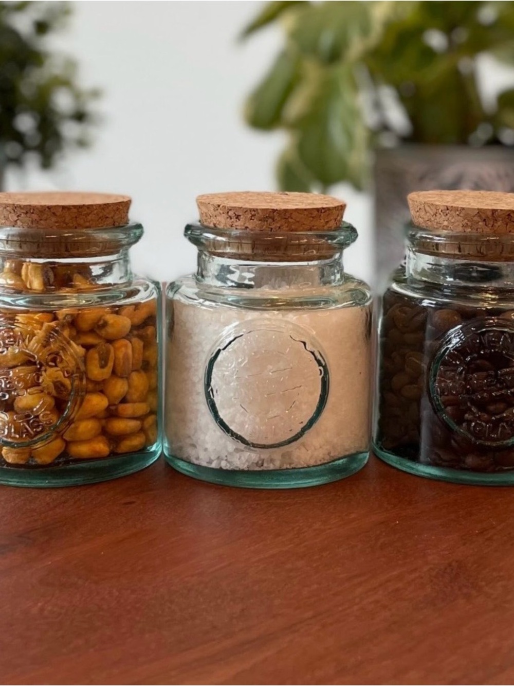 New Recycled Glass Jar storage containers.